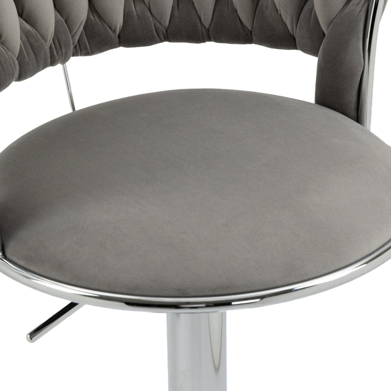 COOLMORE 360 Grad drehbare Barhocker 2 Stück Set höhenverstellbare Stühle mit Fußstütze für Küche, Esszimmer, Insel, Bar, Weinkeller, Büro, Wohnzimmer, Wohnzimmer, Silber, Modern Style, High-End Style
