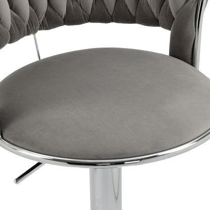 COOLMORE 360 Grad drehbare Barhocker 2 Stück Set höhenverstellbare Stühle mit Fußstütze für Küche, Esszimmer, Insel, Bar, Weinkeller, Büro, Wohnzimmer, Wohnzimmer, Silber, Modern Style, High-End Style