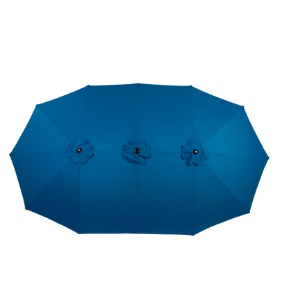 14.8 Ft Double Sided Outdoor Umbrella Rectangular Large with Crank (Dark blue)(No Base)