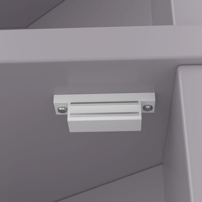 36.5 x 24.5 x 170cmDreieckiger Badezimmerschrank, feuchtigkeitsbeständiger Lack, drei offene Ablagefächer, Doppeltüren, verstellbare Einlegeböden, platzsparend, Grau