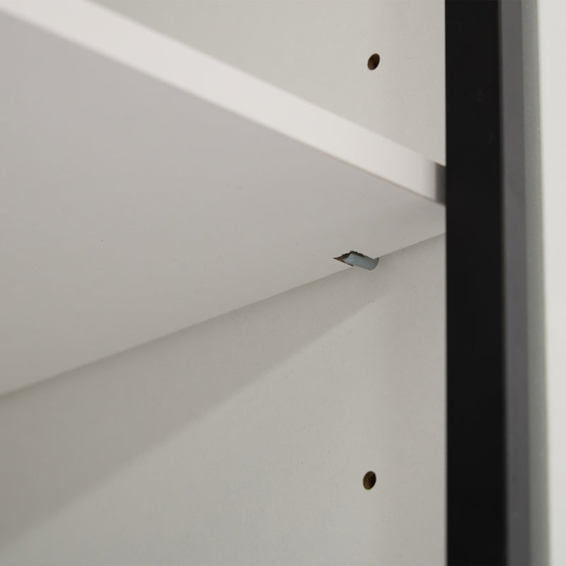 Curio Vitrine mit Licht, 16 Farben Licht, Sammlerstücke Schrank Display Regal, Bücherregal Vitrine für Wohnzimmer, weiß