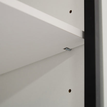 Curio Vitrine mit Licht, 16 Farben Licht, Sammlerstücke Schrank Display Regal, Bücherregal Vitrine für Wohnzimmer, weiß