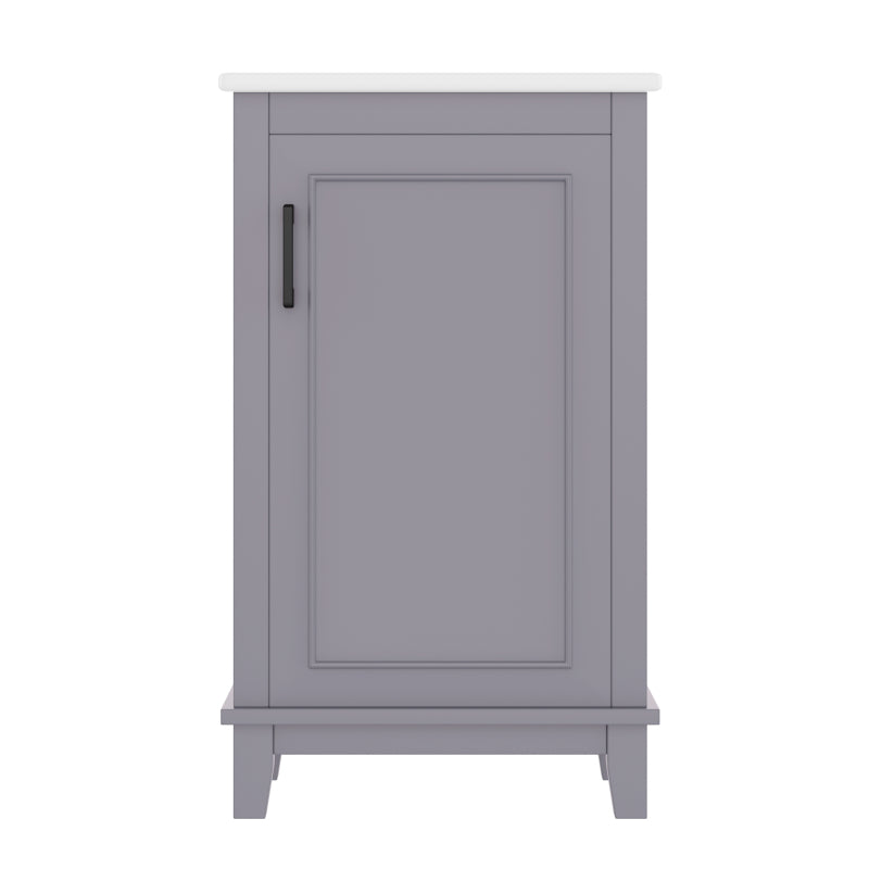 51x34x83cmBodenstehender Badezimmerschrank, Waschtisch, komplett lackiert, Türregale, verstellbare Regale, integriertes Keramikwaschbecken, geeignet für kleine Räume, Grau