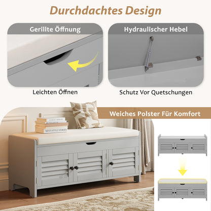 Moderne schuhbank mit sitzfläche, Eingangsbereich, Wohnzimmer, flurmöbel,  Grau