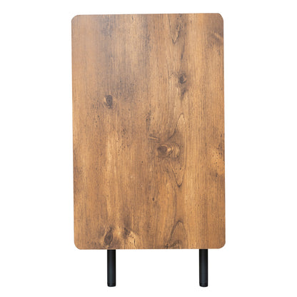 120 cm Schwarzer und Holzfarbener Sideboard - Moderner Stil, Zwei Türen und Drei Schubladen