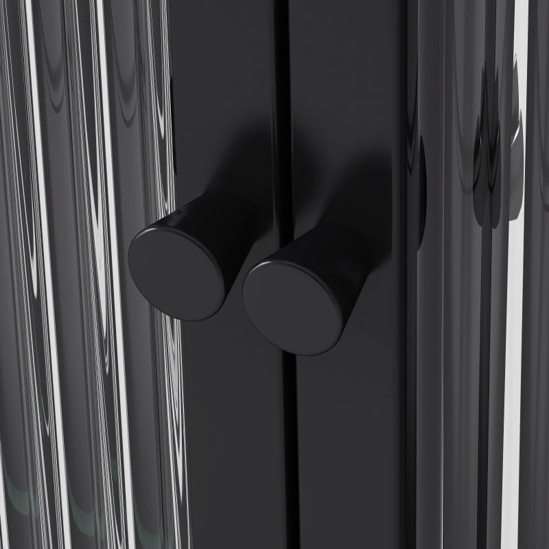3 Door Arched Wall Mounted Glass Cabinets for Kitchen, Living Room and Bathroom(Black)