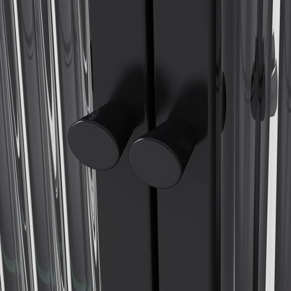 3 Door Arched Wall Mounted Glass Cabinets for Kitchen, Living Room and Bathroom(Black)