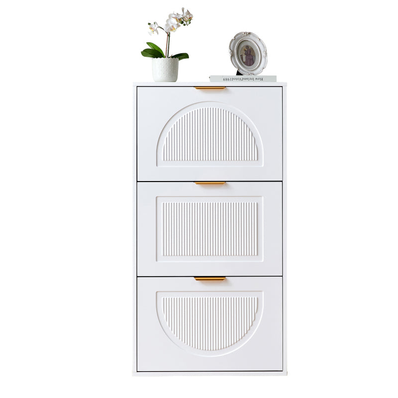 Schuhkipper Schmal mit 3 Klappen, Schuhschrank, Schuhschrank  Schuhkommode für Flur Wohnzimmer ,Weiß