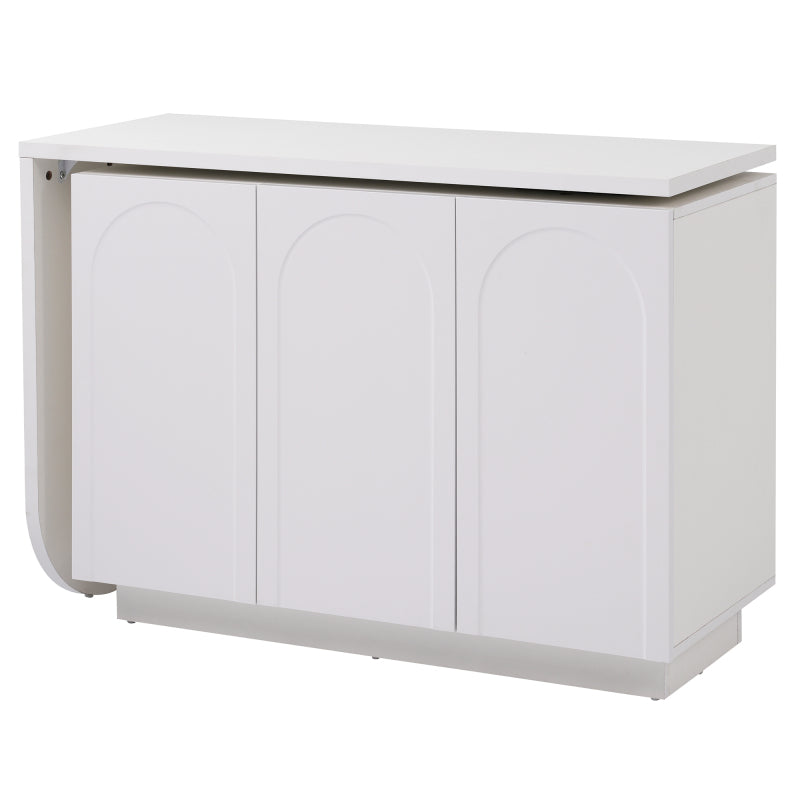 Schreibtisch, drehbarer L-förmiger Eck-Computertisch, Bürotisch, Frisiertisch, weiß 110 cm