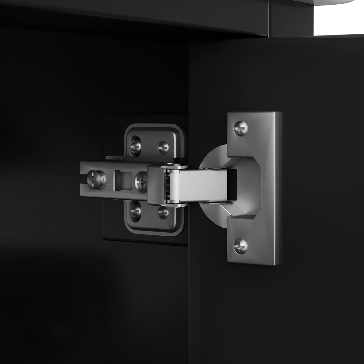 Badezimmerschrank 73x45x87 cm, MDF & Massivholzbeine, feuchtigkeitsbeständig, viel Stauraum, integriertes Keramikwaschbecken, Schwarz