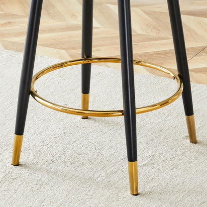 360° drehbarer Barstuhl. Moderner weißer PU, komfortabler gepolsterter Barstuhl, geeignet für Bar, Esszimmer, Küche usw. Eine Box von 2 Packungen.