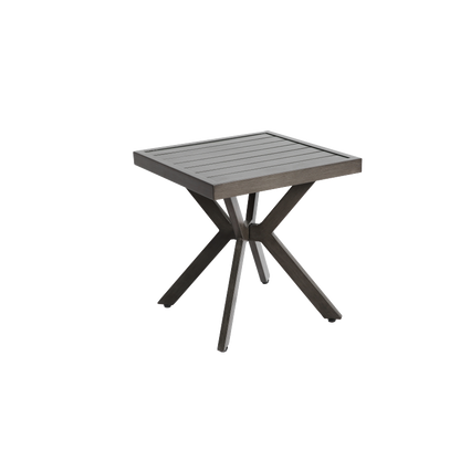 Outdoor Aluminum Square Side Table End Table for Patio, Backyard, Pool, Indoor Companion, Easy Maintenance and Weather Resistant, Dark Grey