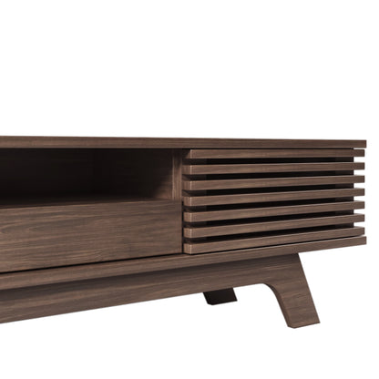 TV-Schrank mit einer Schublade und zwei Türen, TV-Möbel, TV-Panel, TV-Lowboard, TV-Schrank. Einzigartiges Design, Vintage-Holzfarbe.