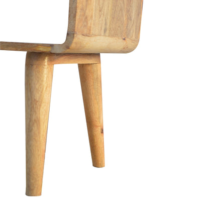 Solid Wood Nachtschrank Braun – Nachttisch aus Mangoholz mit offenem Fach – Handgefertigter Beistelltisch im Nordic-Stil – 45x35x50 cm