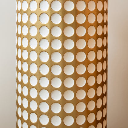 Bodenvase 3er Set Gold, Metallvase Punkte, Vintage Dekovase 83 cm, Übertöpfe groß, Standvase Gold