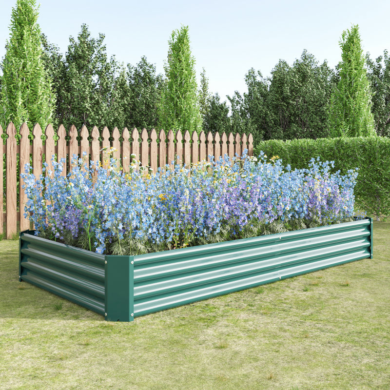 Hochbeet Metall Pflanzenbeet, Hochbeete für Garten aus robustem Stahlblech mit stabilem Design, Rostschutz und Langer Haltbarkeit, Hochbeet Bausatz ohne Boden, Ideal für Gemüse, Kräuter & Blumen Anthr