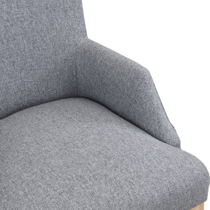 Esszimmerstuhl aus Leinen, 2er-Set, Küchenstuhl, Wohnzimmer-Loungesessel, Grau