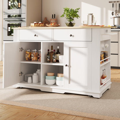 Kücheninsel, Küchenwagen mit Steckdosenleiste ausgestattet, Küchenschrank, Servierwagen mit arbeitsplatte, buffetschrank, Speisewagen mit Holzmaserung, buffetschrank,weiß