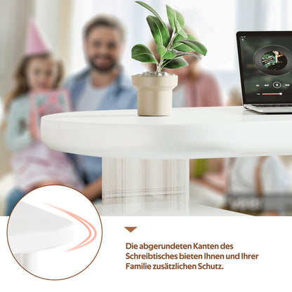 Schreibtisch mit Haustierbett, komplett lackiert, abgerundete Kurven, 5 cm dicke Beine, stabil und modern, Haustiergrößen M–XL
