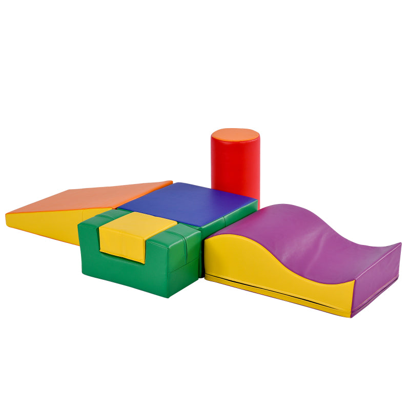 6 TLG Riesenbausteine zum Toben & Klettern Großbausteine für Kinder. Treppe und Rutsche für Kinder - Spielzeug zum Klettern, Rutschen und Krabbeln. im Vorschulalter & Babys Softbausteine, bunt.