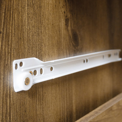 Sideboard, Hochschrank in schwarzer Holzmaserung – 180 x 44 x 40 cm mit Glastür, gelbem LED-Licht, 2 Schubladen