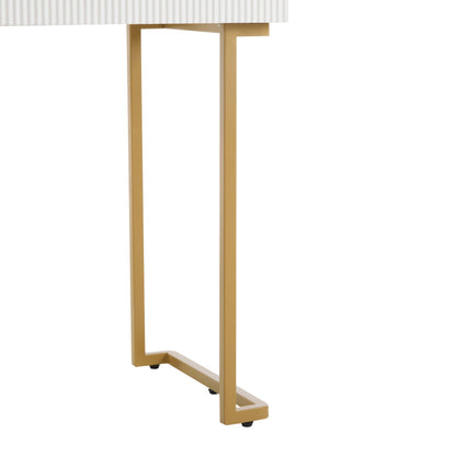 Schminktisch-Set mit LED-beleuchtetem Spiegel, transparenter Tischplatte aus gehärtetem Glas, Schminktisch-Seite und Schrank, elegante Möbel, weiß, Maße: 120 x 45 x 115 cm(ohne Hocker)