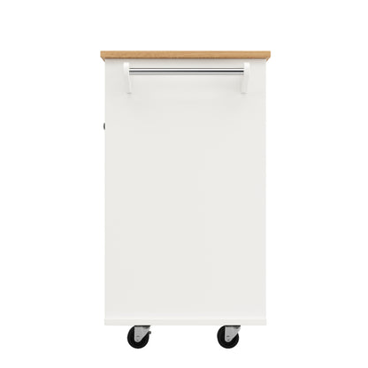 Moderne Kücheninsel (127×46×91,5cm) Küchenschrank Essschrank mit Holzmaserung Esswagen mit multifunktionalem Stauraum und herausnehmbaren Trennwänden, weiß