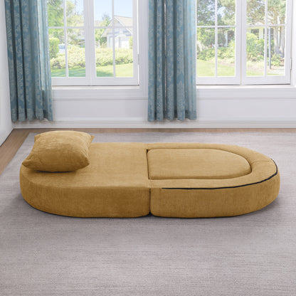 Modulares Sofa-Set Frottee (Terry Cloth), Sektionssofa Minimalistisch, Wohnzimmer Couchgarnitur, Umkehrbar, Yellow