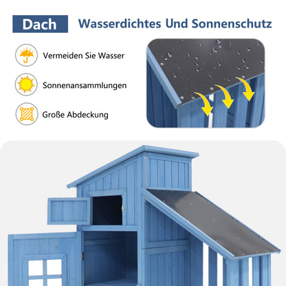 Gerätehaus Gartenschrank Geräteschuppen Geräteschrank, BxT: 124x46 cm,BxTxH:124x46x174cm, auch für kleine Gärten geeignet, Blau, (Holzhütte, 1 St., Gartenhaus)
