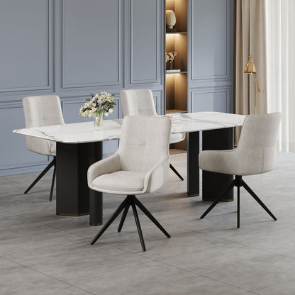 2 Drehbare Stühle nach Anthropometrie, perfekt für Küche und Esszimmer, Grau