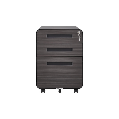 3 Drawer Mobile File Cabinet Under Desk Office,Simple Style Versatile Storage Cabinet for Legal/Letter/A4 Files, 5 Wheel Design Anti-Tilting Cold Rolled Steel Waterproof Moisture-Proof Black