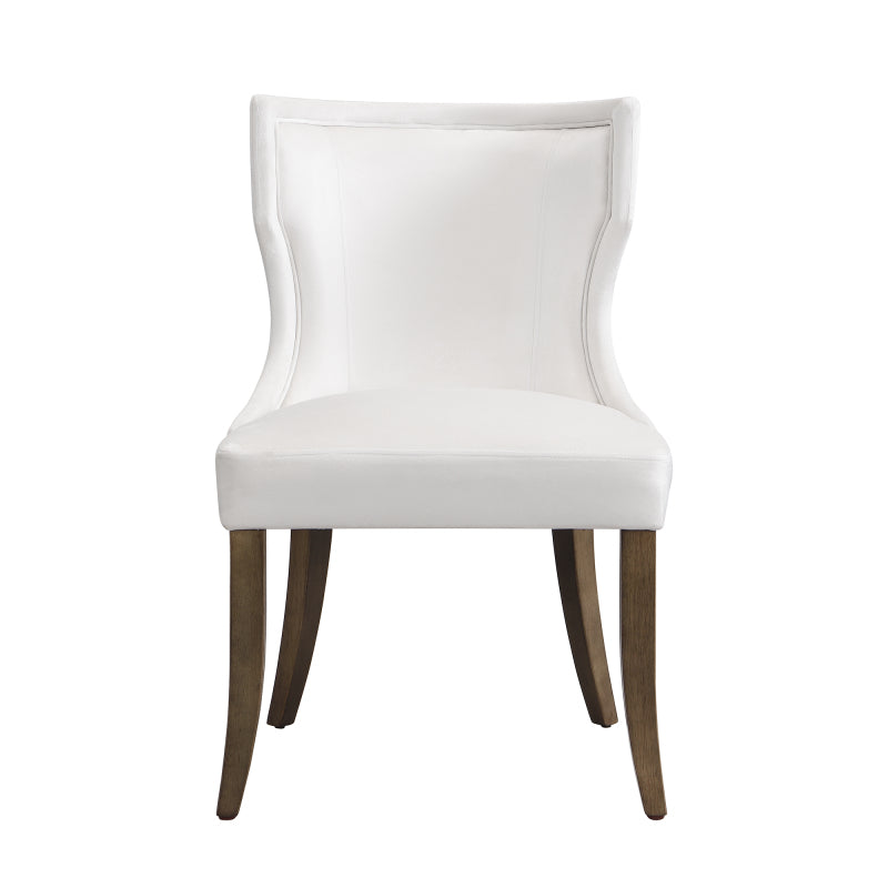 Esszimmerstuhl aus Samt, 2er-Set mit Massivholzbeinen, dickem Kissen, verstellbaren Beinen, Beige