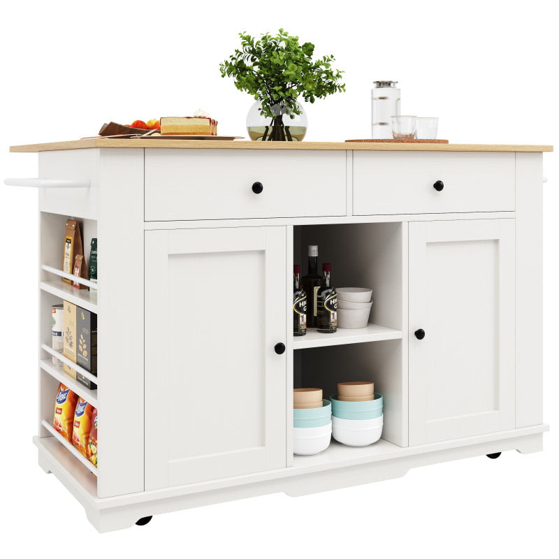 Kücheninsel, Küchenwagen mit Steckdosenleiste ausgestattet, Küchenschrank, Servierwagen mit arbeitsplatte, buffetschrank, Speisewagen mit Holzmaserung, buffetschrank,weiß