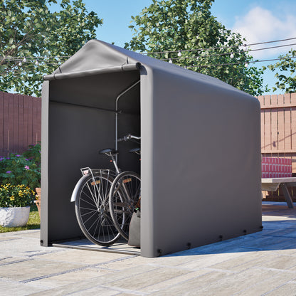 Fahrradgarage 187x100x160cm dunkelgrau wetterfest für Fahrräder und Gartengeräte