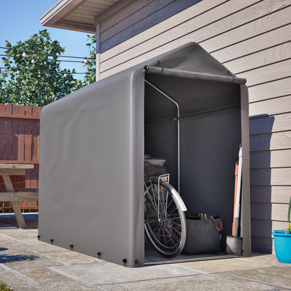Fahrradgarage 187x100x160cm dunkelgrau wetterfest für Fahrräder und Gartengeräte