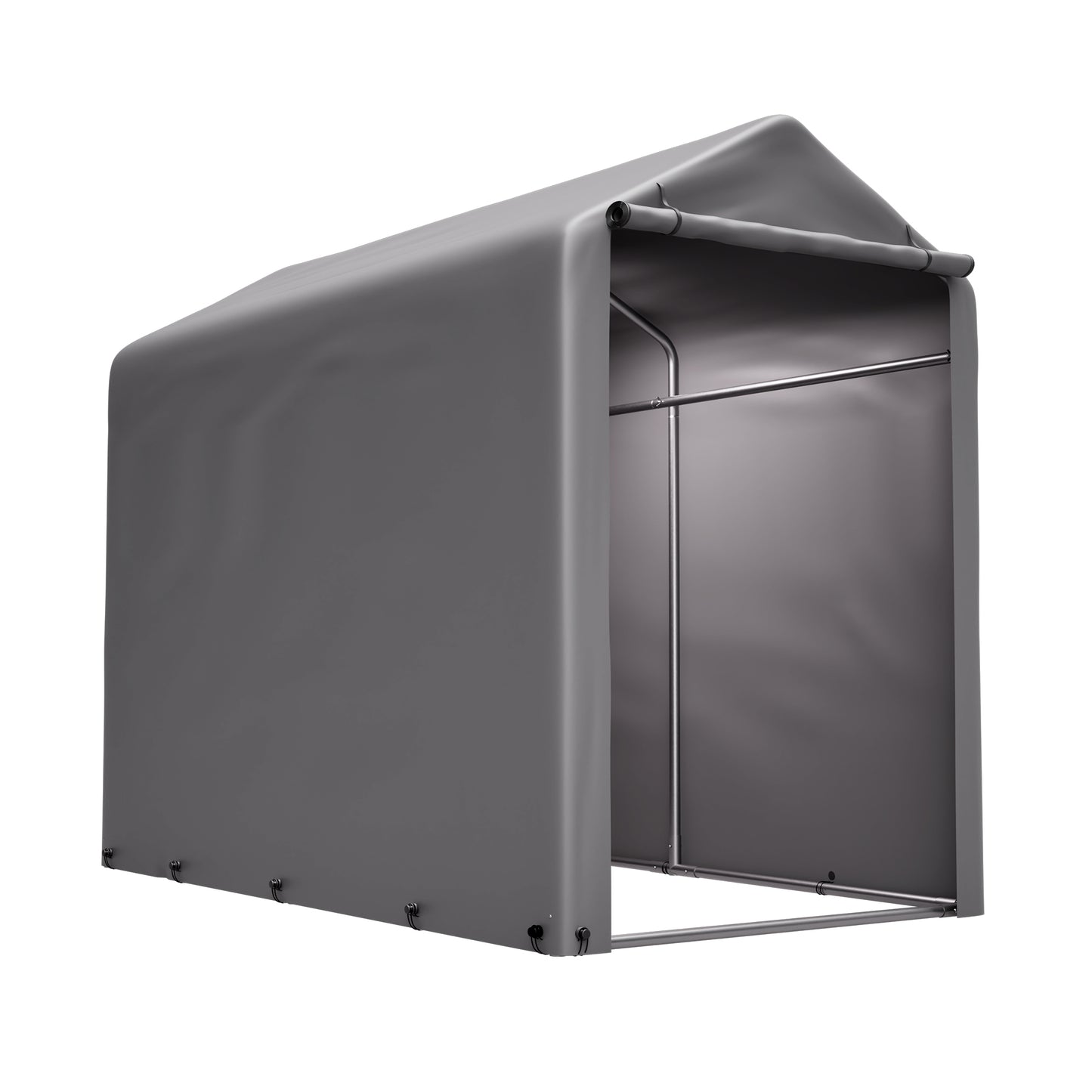 Fahrradgarage 187x100x160cm dunkelgrau wetterfest für Fahrräder und Gartengeräte