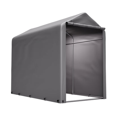Fahrradgarage 187x100x160cm dunkelgrau wetterfest für Fahrräder und Gartengeräte