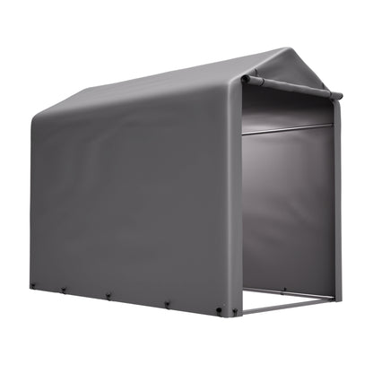 Fahrradgarage 187x100x160cm dunkelgrau wetterfest für Fahrräder und Gartengeräte