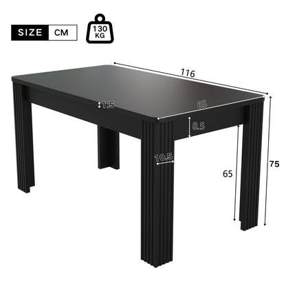 Esstisch, moderner Esstisch, stabiler Esstisch, vierbeiniger Tisch, rechteckiger Esstisch, Kaffee-Lounge-Tisch, moderner einfacher Esstisch, schwarz, (OLD SKU: N634P215552S)