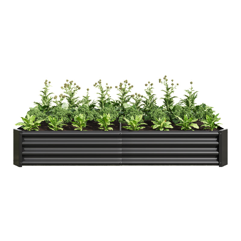 Hochbeet Metall Pflanzenbeet, Hochbeete für Garten aus robustem Stahlblech mit stabilem Design, Rostschutz und Langer Haltbarkeit, Hochbeet Bausatz ohne Boden, Ideal für Gemüse, Kräuter & Blumen Anthr