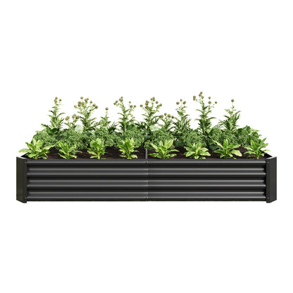 Hochbeet Metall Pflanzenbeet, Hochbeete für Garten aus robustem Stahlblech mit stabilem Design, Rostschutz und Langer Haltbarkeit, Hochbeet Bausatz ohne Boden, Ideal für Gemüse, Kräuter & Blumen Anthr