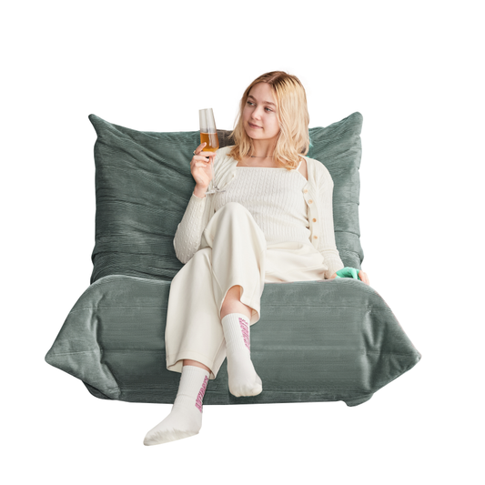 Moderne Sofas, Sitzsäcke für Erwachsene auf dem Bodensofa, Super Soft Memory Sponge Sofa, Togo Sofa Stuhl, Wohnzimmermöbel, Geeignet für Schlafzimmer, Balkon, Schlafsaal, Kaminstuhl (grün)