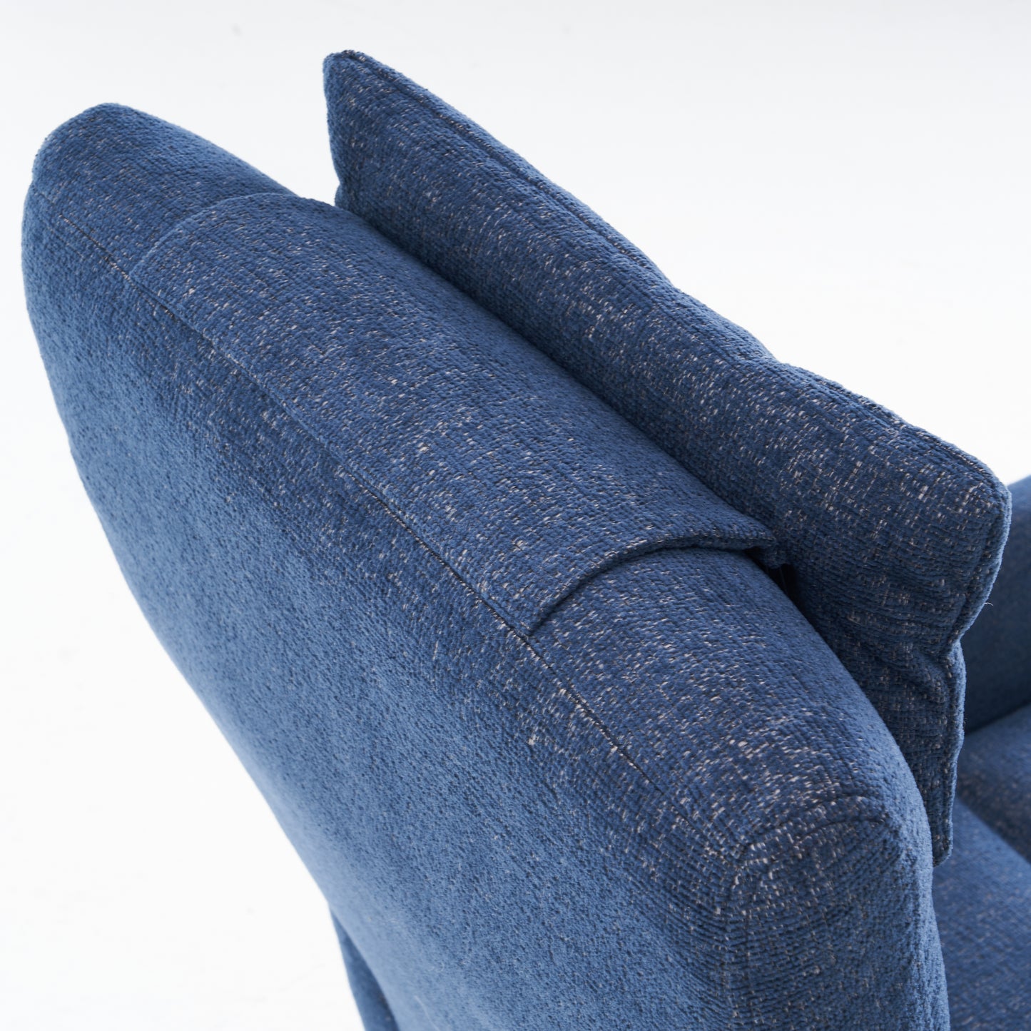 Bequemer Relaxsessel mit Liegefunktion – Chenille Fernsehsessel mit Fußstütze, drehbarer Stillsessel & Loungesessel für Wohnzimmer, modernes Sofa, Blau