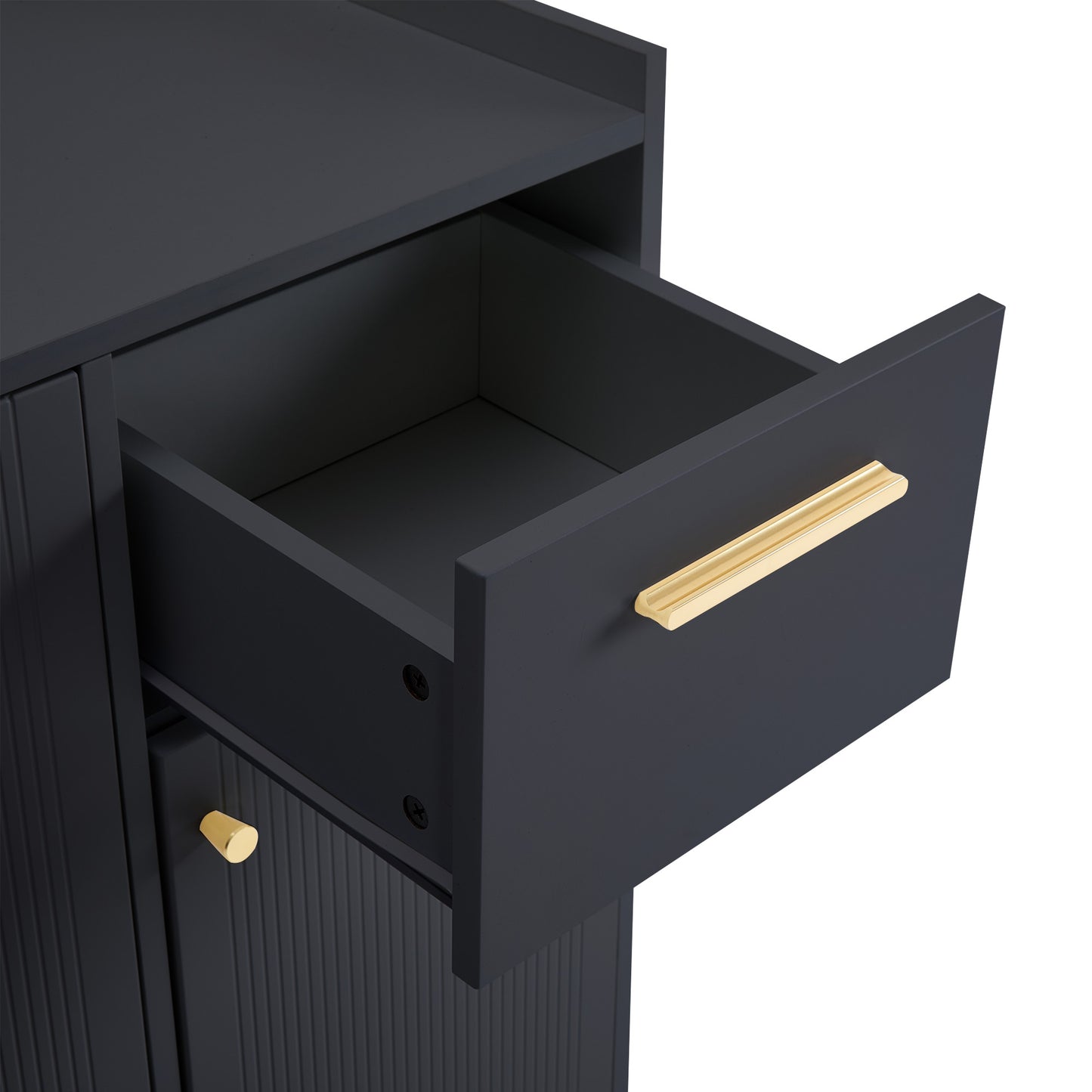 Schuhschrank, Schuhregal mit 2 Schubladen und 4 Türen, Metallfüße, schwarz