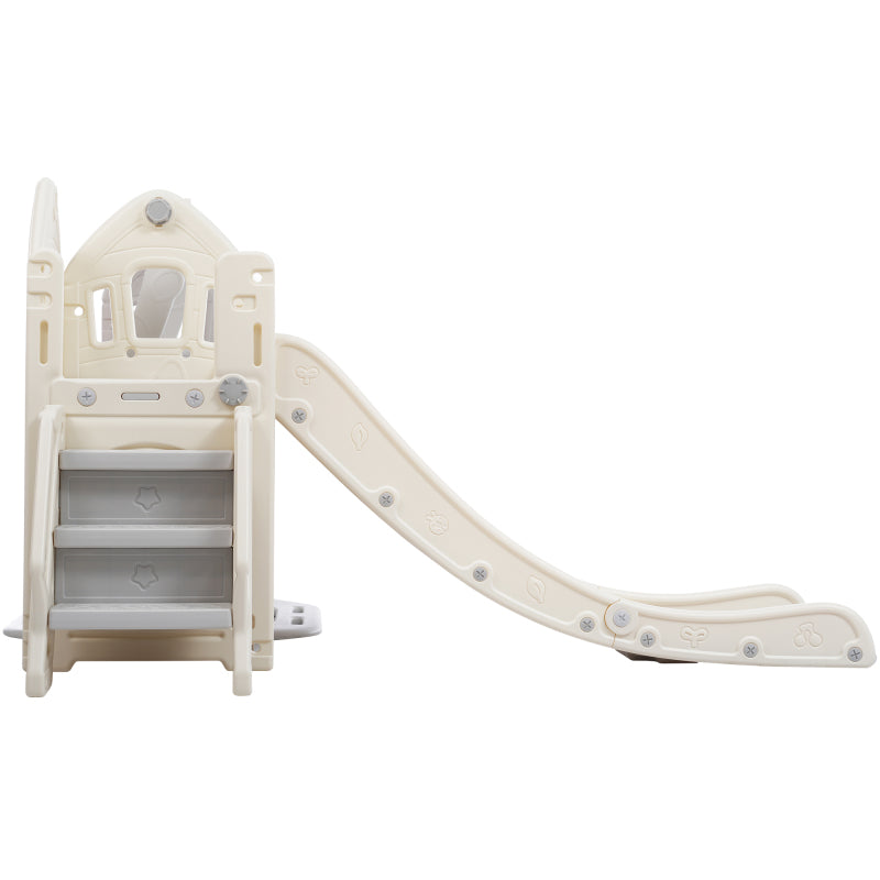 Kinderrutschen-Set mit Schaukel,5 in 1 Kinderrutsche, Rutsche, Klettern, Stauraum, Schaukel, Basketballrahmen ,Schaukel Rutsche für Indoor