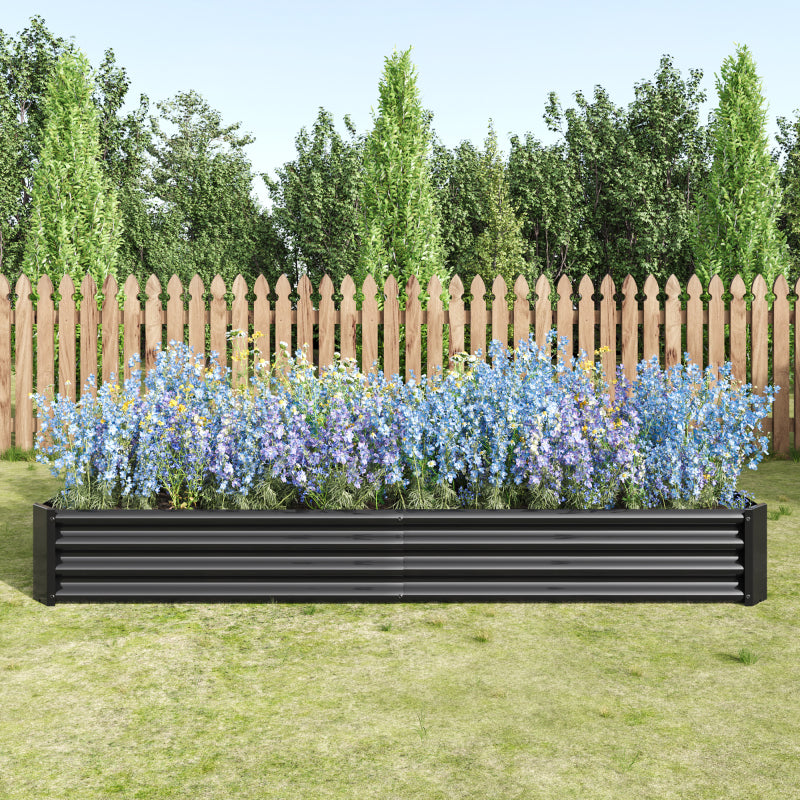 Hochbeet Metall Pflanzenbeet, Hochbeete für Garten aus robustem Stahlblech mit stabilem Design, Rostschutz und Langer Haltbarkeit, Hochbeet Bausatz ohne Boden, Ideal für Gemüse, Kräuter & Blumen Anthr