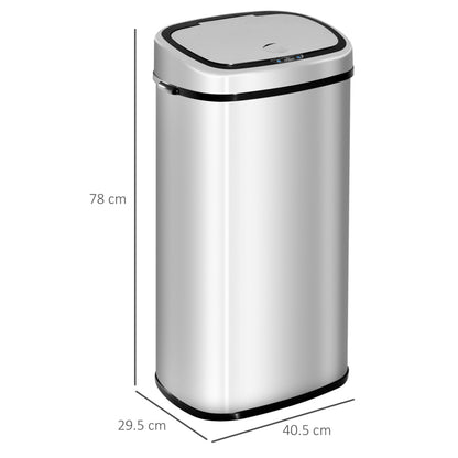 Mülleimer  Automatik Abfalleimer mit Sensor, Küche, Edelstahl, Silber, 68L