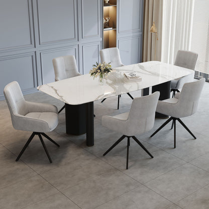 2 Drehbare Stühle nach Anthropometrie, perfekt für Küche und Esszimmer, Grau