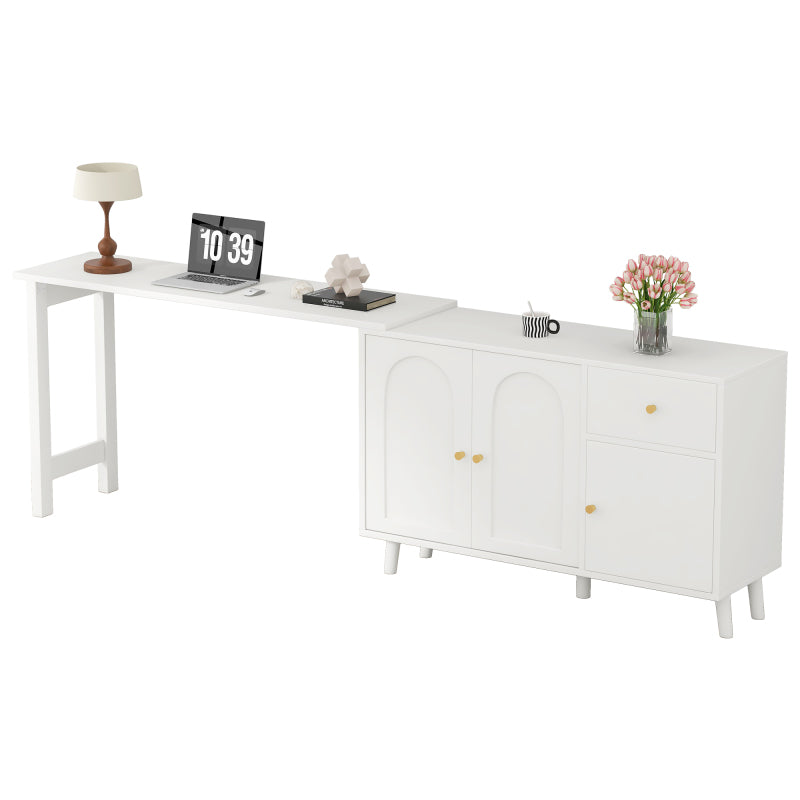 Multifunktionaler 2 in 1 Schreibtisch und Sideboard – 360° drehbar, 3 Türen 1 Schublade, Eckschreibtisch, Frisiertisch, Schreibtisch,Sideboard