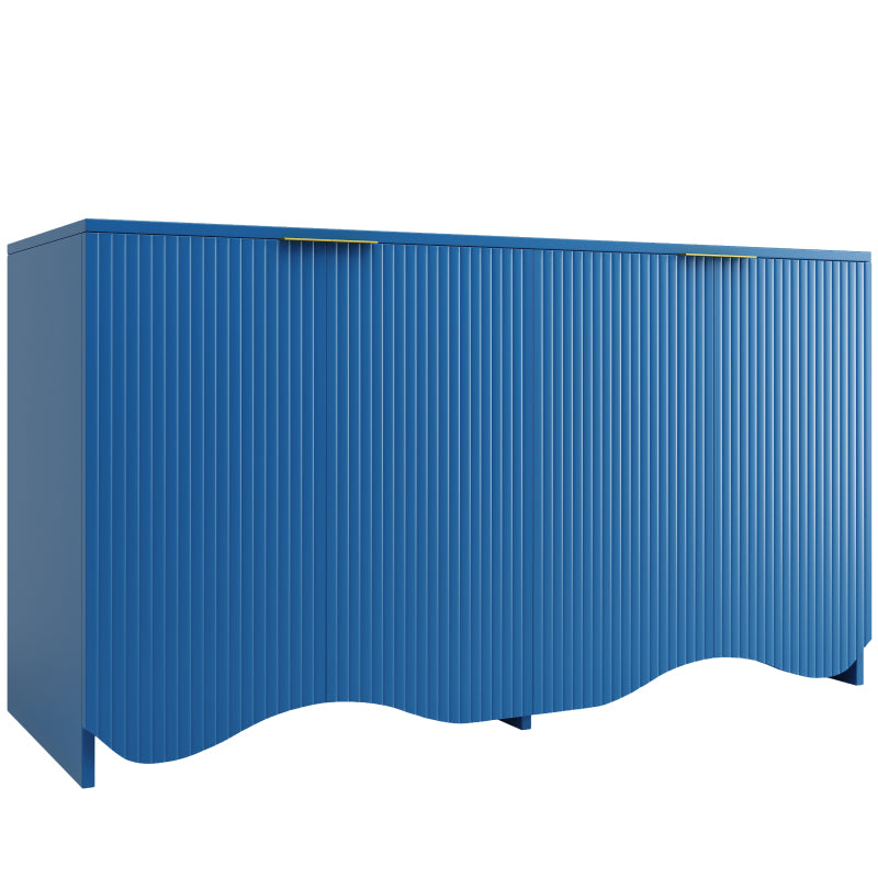 Sideboard(140×40×85cm), buffetschrank, cabinets, Esszimmer Wohnzimmer Aufbewahrungsschränke, Gemusterte Schränke, Freistehende Schränke, Küchenmöbel,Wellenmuster-Design, Blau